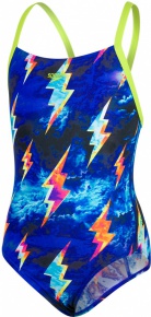 Speedo Strike Flash Placement Digital Crossback Girl Black/Lime Punch/Violet Speedo Strike Flash Placement Digital Crossback Girl Black/Lime Punch/Violet