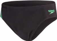 Pánské plavky Speedo Placement 7cm Brief Black/USA Charcoal/Fake Green
