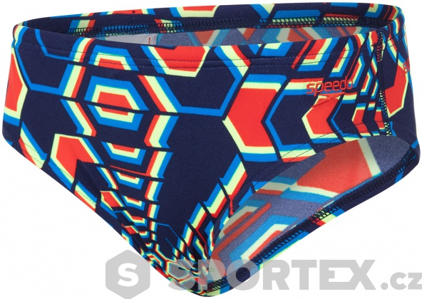 Chlapecké plavky Speedo Allover 6.5cm Brief Boy Navy/Pure Orange/Bright Zest