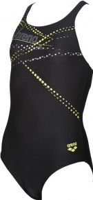 Dívčí plavky Arena Glimmer One Piece Junior Black/Soft Green Dívčí plavky Arena Glimmer One Piece Junior Black/Soft Green
