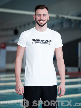 Pánské tričko Swimaholic Life Is Cool In The Pool T-Shirt Men White