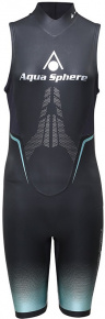 Dámský krátký plavecký neopren Aqua Sphere Aquaskin Shorty Women Black/Turquoise