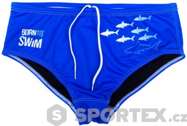 Pánské plavky BornToSwim Sharks Brief Blue