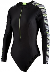 Speedo Reflect Wave Long Sleeve Swimsuit Black/Bright Zest/White Speedo Reflect Wave Long Sleeve Swimsuit Black/Bright Zest/White