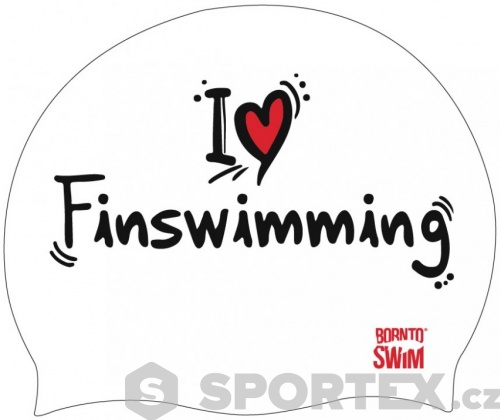 Plavecká čepice BornToSwim I Love Finswimming Cap
