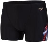 Pánské plavky Speedo Allover Digital V-Cut Aquashort Black/Lava Red/White