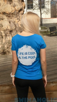 Dámské tričko Swimaholic Life Is Cool In The Pool T-Shirt Women Azure