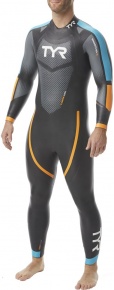 Pánský plavecký neopren Tyr Hurricane Wetsuit Cat 2 Men Black/Blue/Orange
