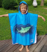 Dětské pončo BornToSwim Shark Poncho Junior Blue