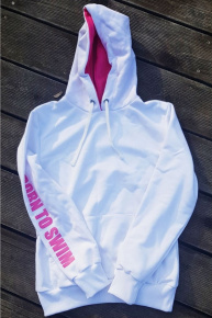 Dětská mikina s kapucí BornToSwim Sweatshirt Hoodie Junior White/Pink