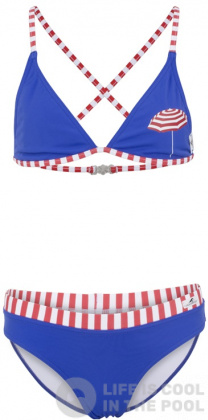 Dívčí dvoudílné plavky Aquafeel Parasole Bikini Girls Blue/Red