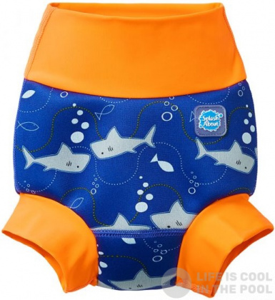 Kojenecké plavky Splash About New Happy Nappy Shark Orange