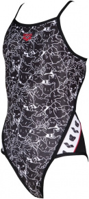Arena B/W Kitties Super Fly Back One Piece Junior Black/White Arena B/W Kitties Super Fly Back One Piece Junior Black/White