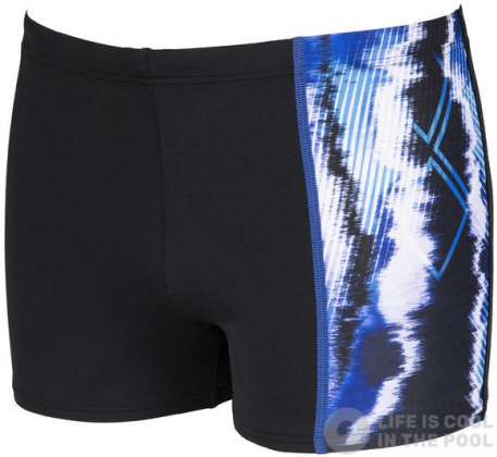 Pánské plavky Arena Infinite Stripe Short Black/Neon Blue/Multi