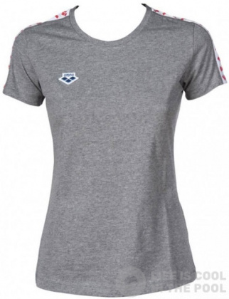 Dámské tričko Arena W T-Shirt Team Grey Melange/White/Red