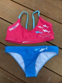 Dámské plavky BornToSwim Sharks Bikini Blue/Pink