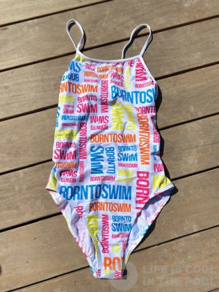 Dámské plavky BornToSwim Logo Swimsuit Rainbow