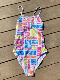 Dámské plavky BornToSwim Logo Swimsuit Rainbow