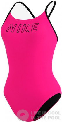 Dámské plavky Nike Logo Cutout One Piece Pink Prime