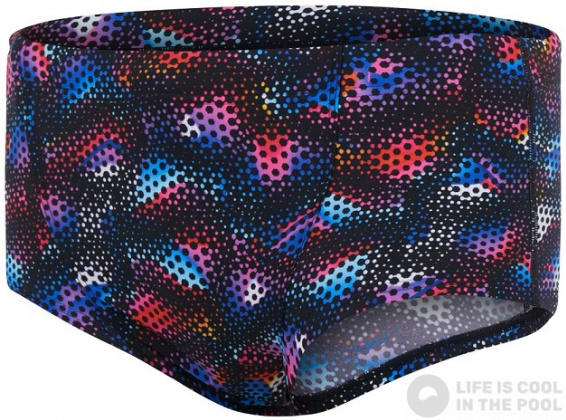 Pánské plavky Speedo Kaleidoscope V 17cm Club Training Allover Brief Black/Blue/Light Adriatic/Fluo Tangerine