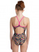 Dívčí plavky Arena Girls Swimsuit Lightdrop Back Allover Freak Rose/Black/Multi