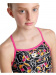 Dívčí plavky Arena Girls Swimsuit Lightdrop Back Allover Freak Rose/Black/Multi