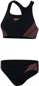 Speedo Placement 2 Piece Black/Magenta/Papaya Punch Speedo Placement 2 Piece Black/Magenta/Papaya Punch