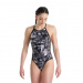 Dámské plavky Arena Icons Swimsuit Fast Back All Over Multi/Asphalt/Black