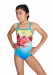 Dámské plavky Speedo Digit Placement Thinstrap Muscleback Girl Pool/Blue Flame/Yellow