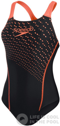 Dámské plavky Speedo Medley Logo 1 Piece Black/Siren Red