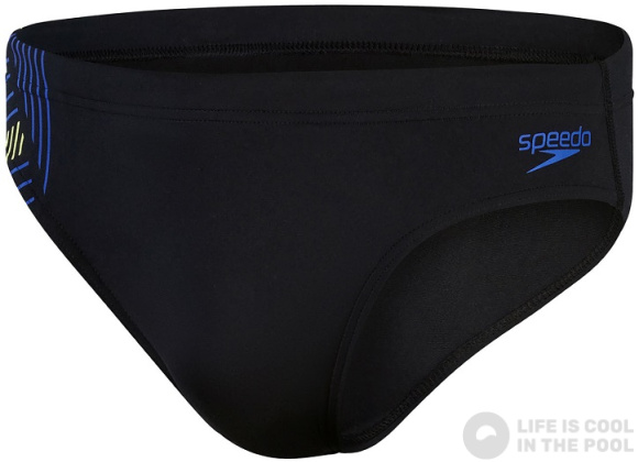 Pánské plavky Speedo 7cm Tech Panel Brief Black/Chroma Blue/Spritz