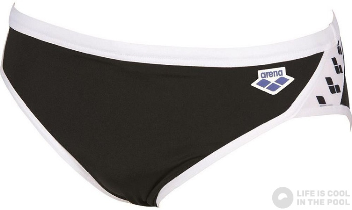 Pánské plavky Arena Icons Swim Brief Solid Black/White