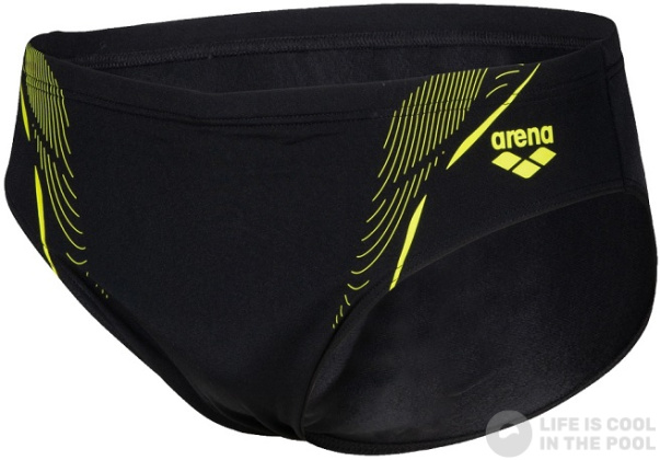 Pánské plavky Arena Swim Briefs Graphic Black/Soft Green