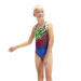 Dívčí plavky Speedo Digital Placement Medalist Girl Blue Flame/Black/Fluo Green/Orange