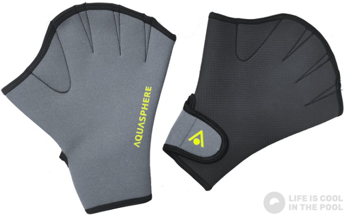 Neoprenové rukavice Aqua Sphere Swim Gloves Black/Bright Yellow