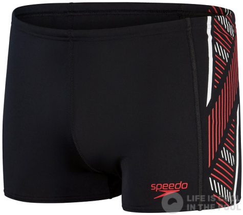 Pánské plavky Speedo Tech Panel Aquashort Black/Fed Red/White