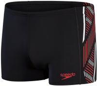 Pánské plavky Speedo Tech Panel Aquashort Black/Fed Red/White