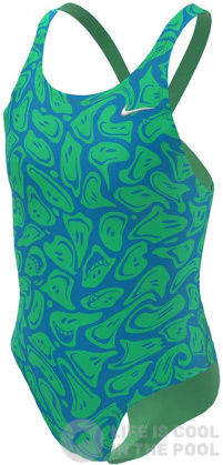 Dívčí plavky Nike Hydrastrong Multi Print Girls Electric Algae