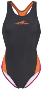 Dámské plavky Aquafeel Racerback Dark Grey/Orange/Pink