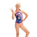Dívčí plavky Speedo Printed Pulseback Girl Soft Coral/Ammonite/Aquarium/Lilac