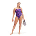 Dámské plavky Speedo Allover Digital Lattice Back Hyper Lights Black/Cobalt/Indigo Glow/Orchid