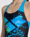 Dívčí plavky Arena Girls Multi Pixels Swim Pro Back Black/Turquoise