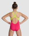 Dívčí plavky Arena Girls Butterfly Swimsuit V Back Freak Rose/Soft Green