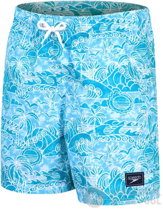 Chlapecké plavecké šortky Speedo Printed 15 Watershort Boy Alpine Blue/Pool/White