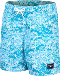 Chlapecké plavecké šortky Speedo Printed 15 Watershort Boy Alpine Blue/Pool/White