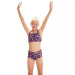 Dívčí plavky Speedo Printed Boyleg 2 Piece Girl Black/Rose/Miami Lilac