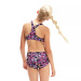 Dívčí plavky Speedo Printed Boyleg 2 Piece Girl Black/Rose/Miami Lilac