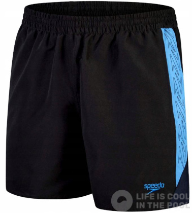 Pánské plavecké šortky Speedo Hyper Boom Splice 16 Watershort Black/Beach Blue/True Navy