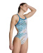 Dámské plavky Arena Planet Water Swimsuit Challenge Back Blue Cosmo/White Multi