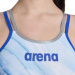 Dámské plavky Arena One Dreams Double Cross One Piece Neon Blue/Silver/White